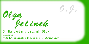 olga jelinek business card